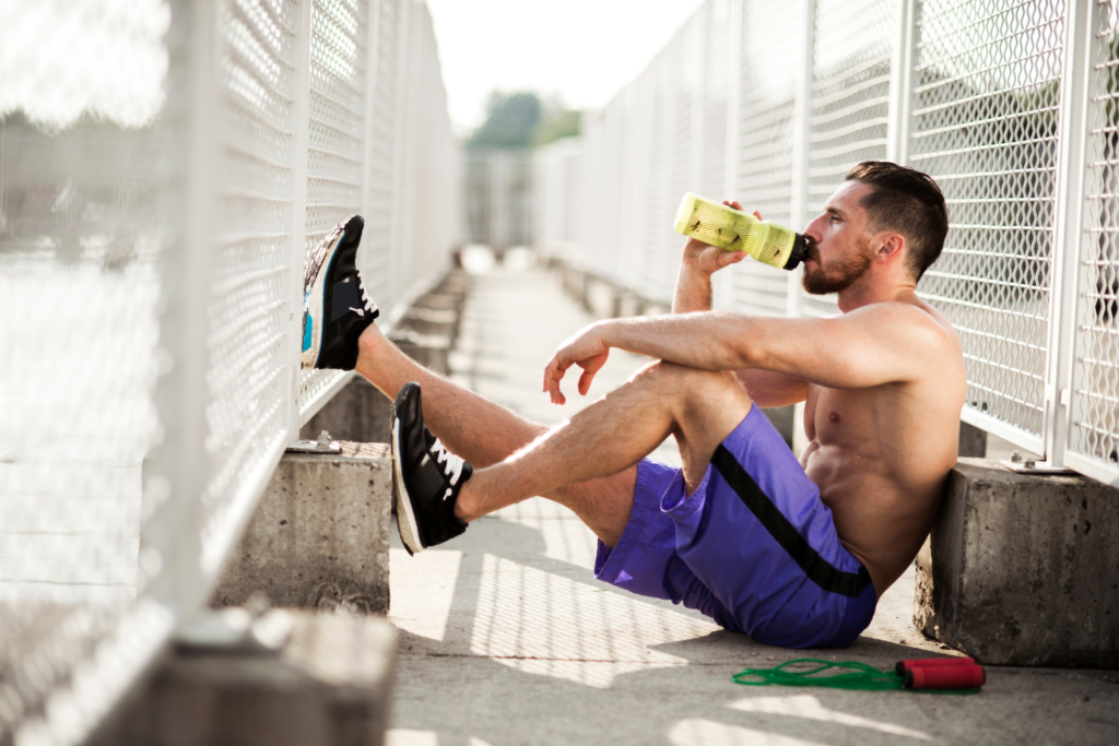 Athlete receiving red light therapy for muscle recovery and performance improvement